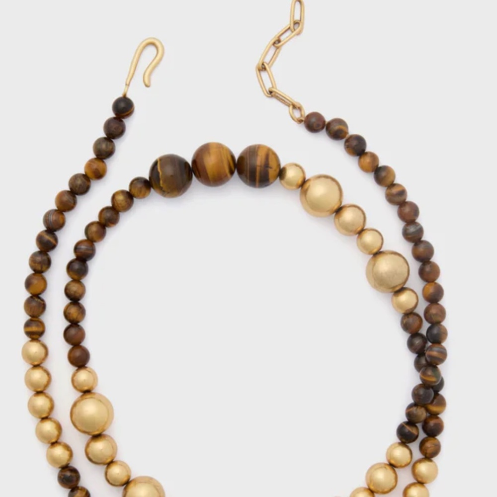 TUCKERNUCK X INDIA HICKS Gold and Tiger's Eye Beaded Necklace